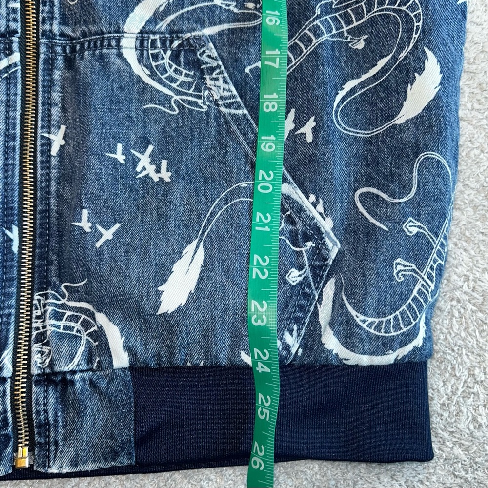 Stylish Blue Patterned Bomber Jacket - image 4